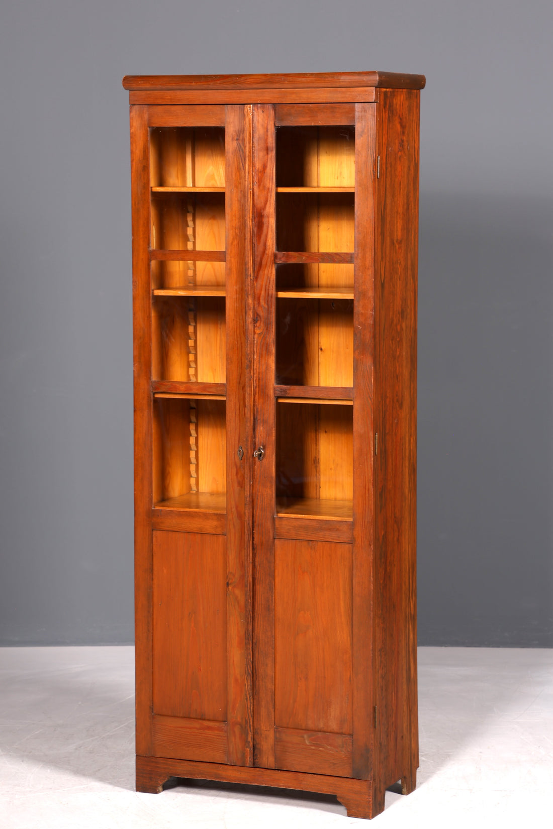 Traumhafte Jugendstil Vitrine Antike Holz Bücherschrank Eiche Antik Schrank Geschirrschrank