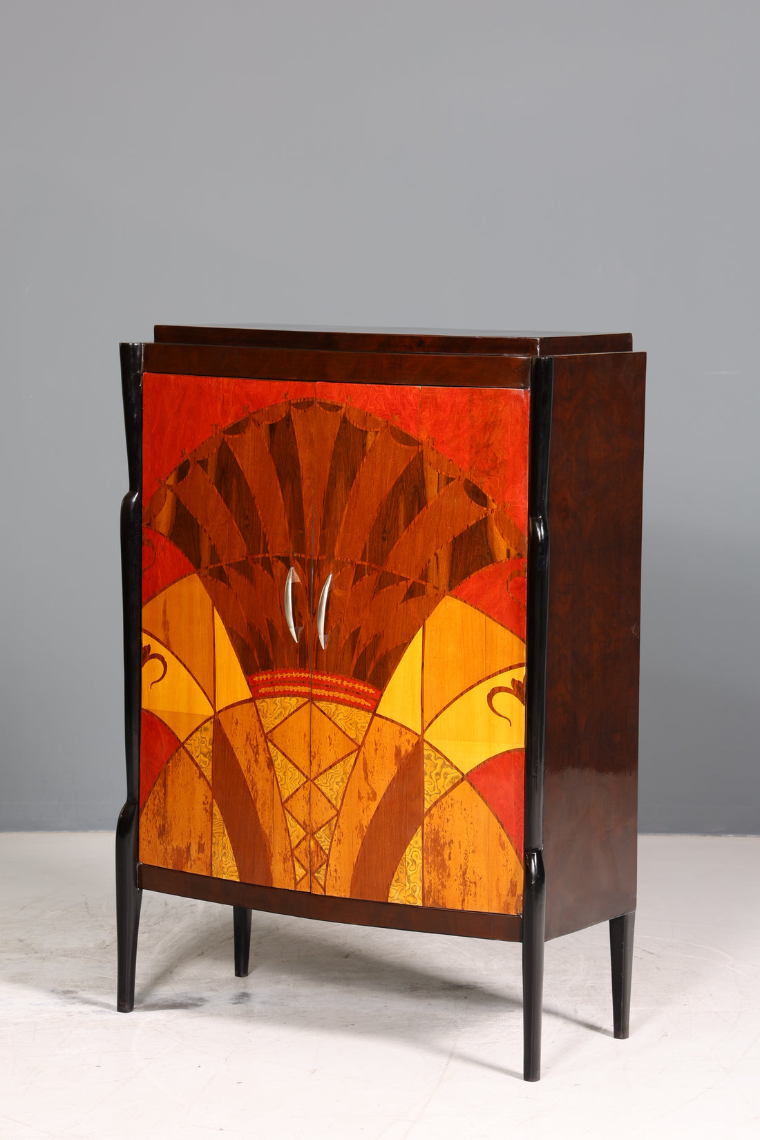 Art Deco Stil Highboard Schrank Kommode Vertiko Cabinet Sun