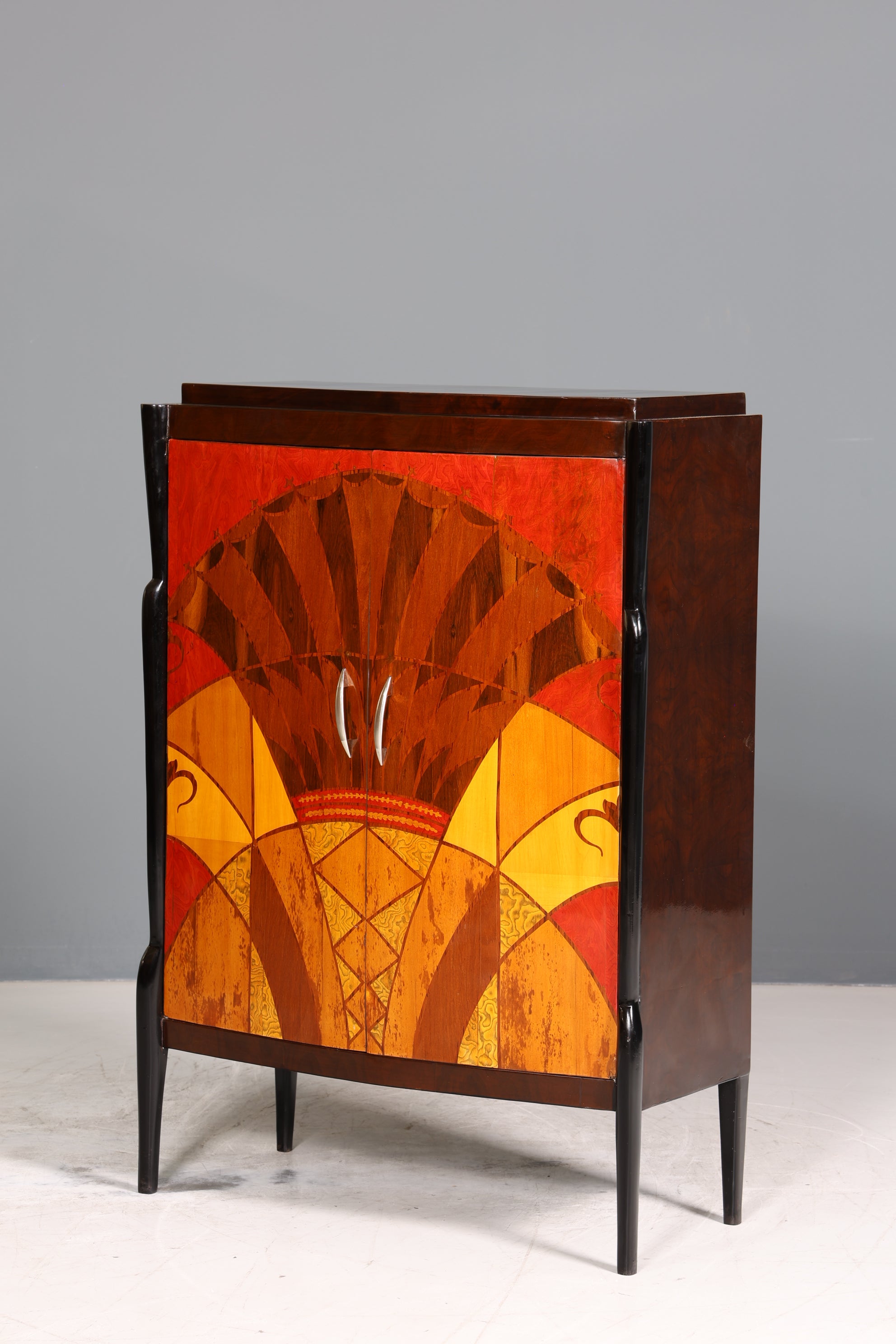 Art Deco Stil Highboard Schrank Kommode Vertiko Cabinet Sun