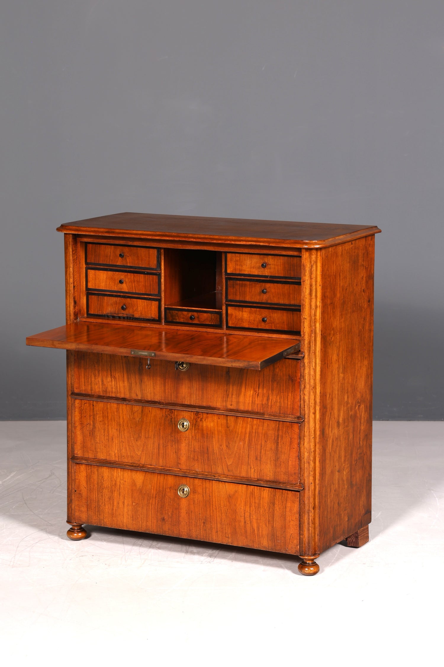 G107 Finish cm Wunderschöner Gründerzeit Sekretär Vertiko Highboard Louis Philippe Kommode um 1880