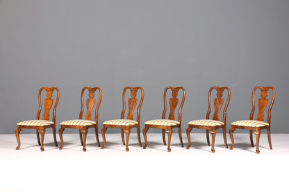 6x Edle Stühle im Drexel Heritage Stil Stuhlset Chippendale Stil Küchenstuhl Set Esszimmer Stühle