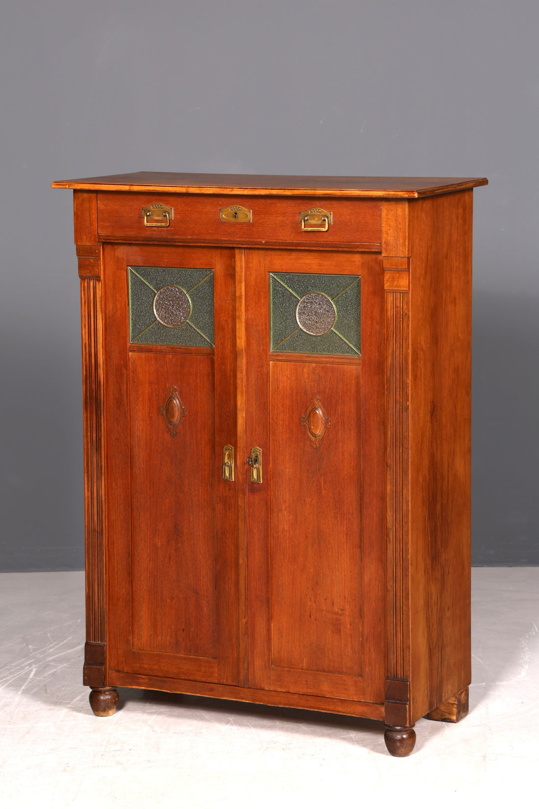 G199 Finish Traumhafte Jugendstil Vitrine Antike Holz Bücherschrank Eiche Antik Schrank Geschirrschrank (Kopie)