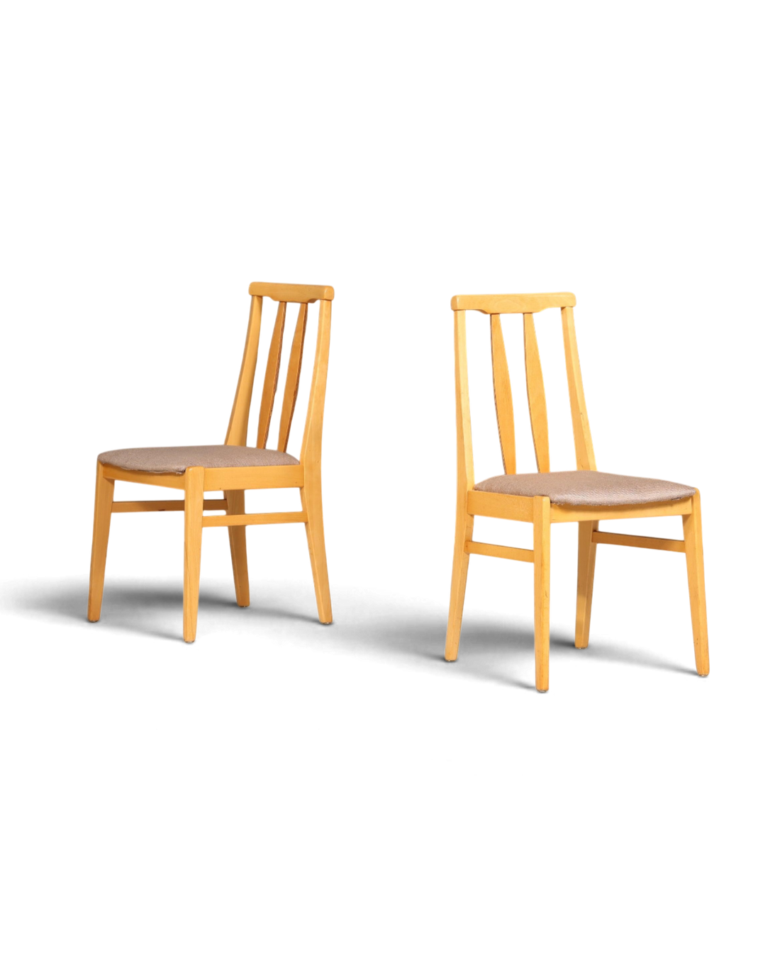 2x Schlichte Mid Century Stühle Retro Stuhlset Danish Design Küchenstühle Esszimmer Stühle