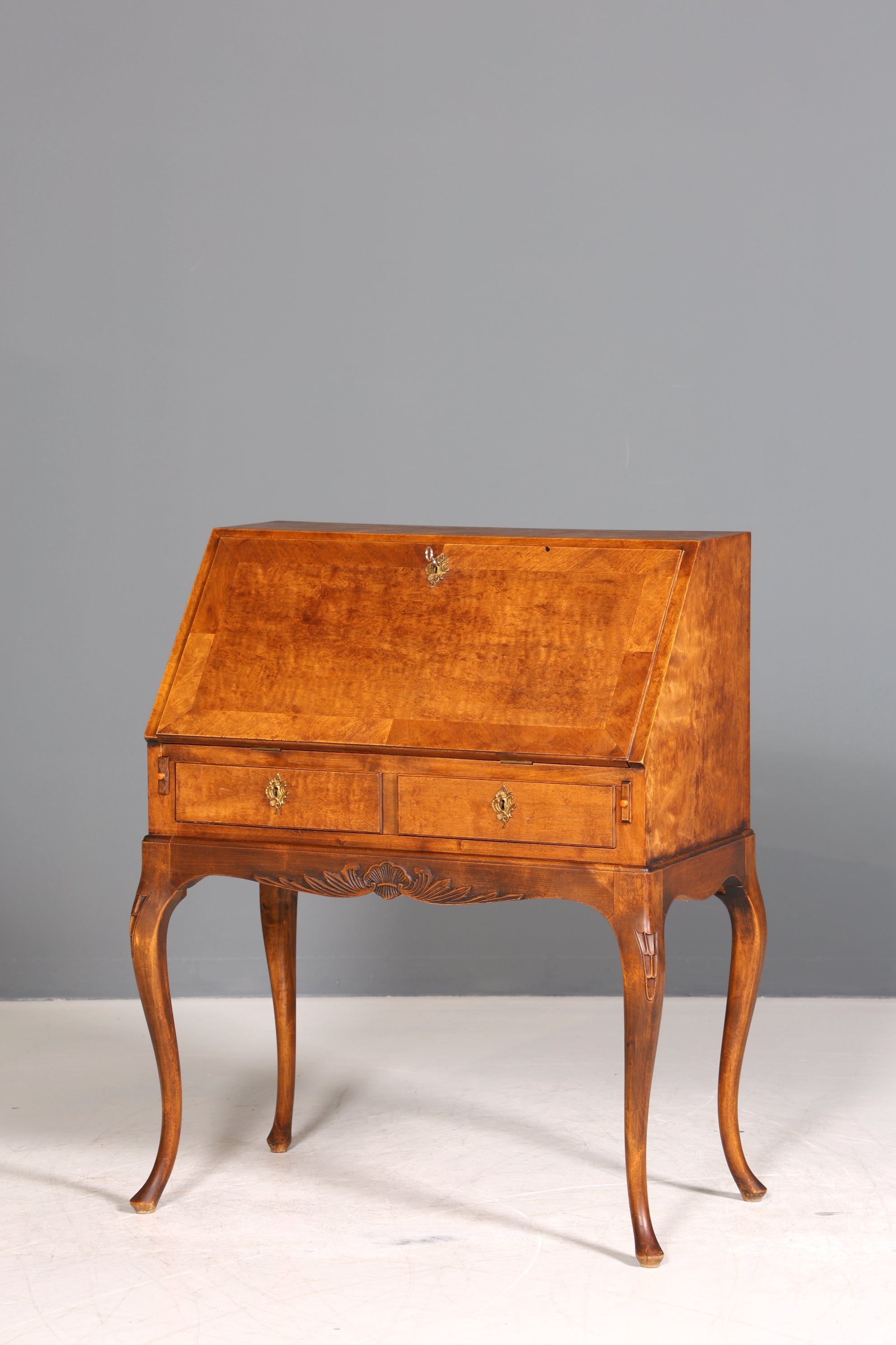 Filigraner Sekretär Chippendale Stil Antik um 1940 Büro Kommode Schreibkommode