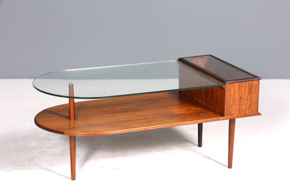 Wunderschöner Mid Century Couchtisch designed by Johannes Andersen Retro Ablagetisch Glastisch Made in Denmark Tisch