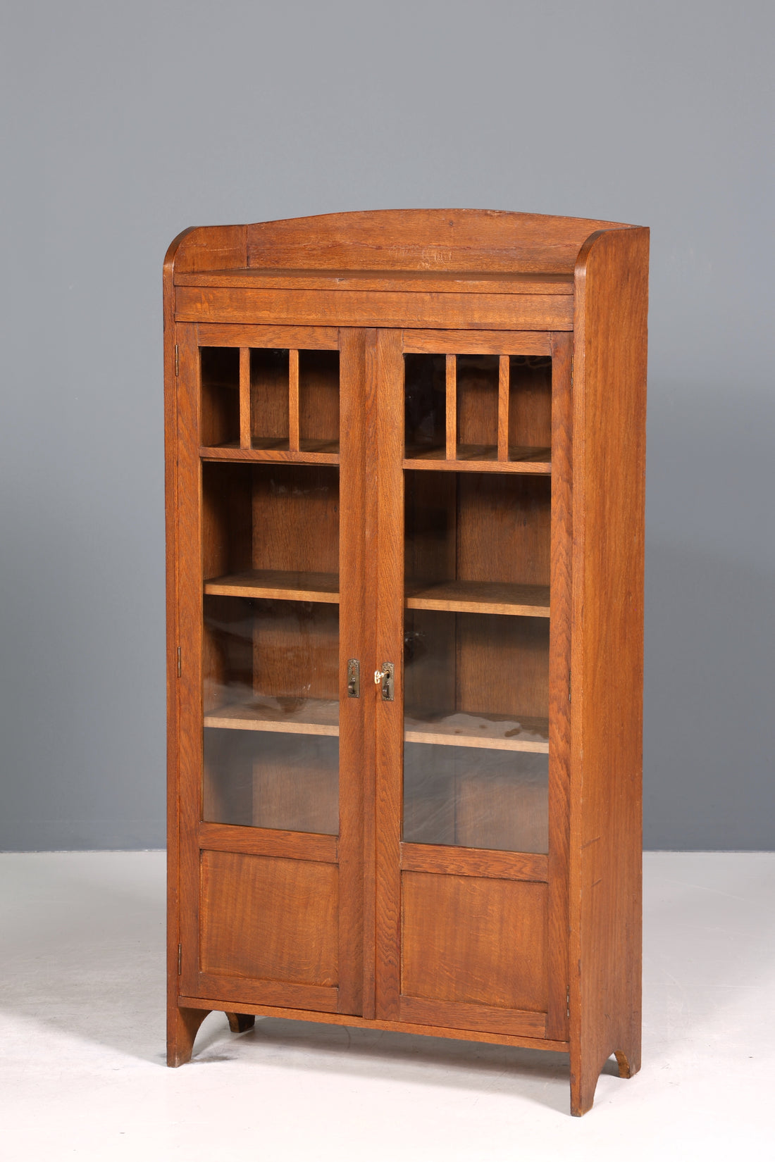 Traumhafte Jugendstil Vitrine Antike Holz Bücherschrank Eiche Antik Geschirrschrank Vitrinenschrank