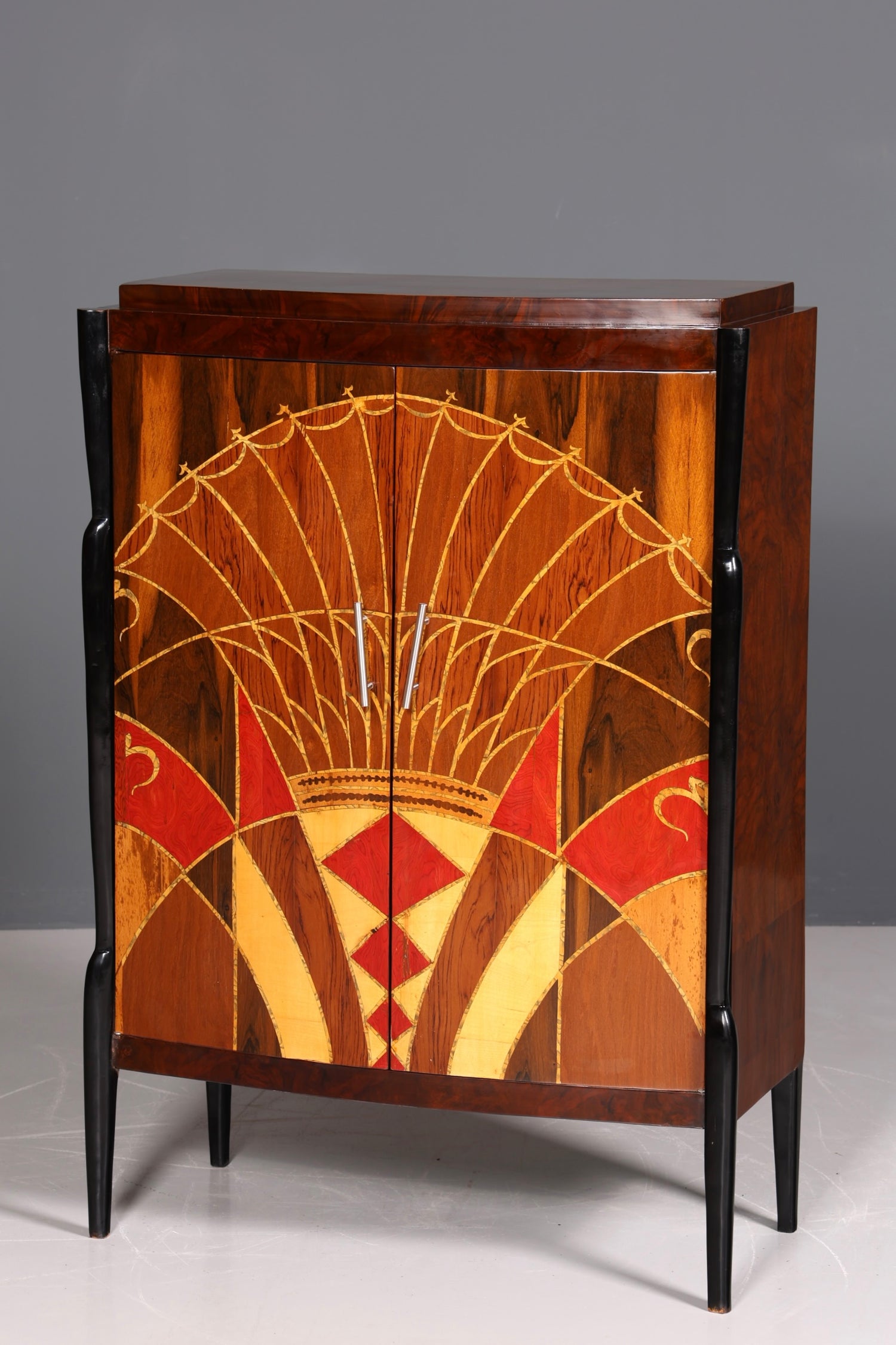 Beautiful Art Deco style highboard cabinet chest of drawers Vertiko Sun Cabinet