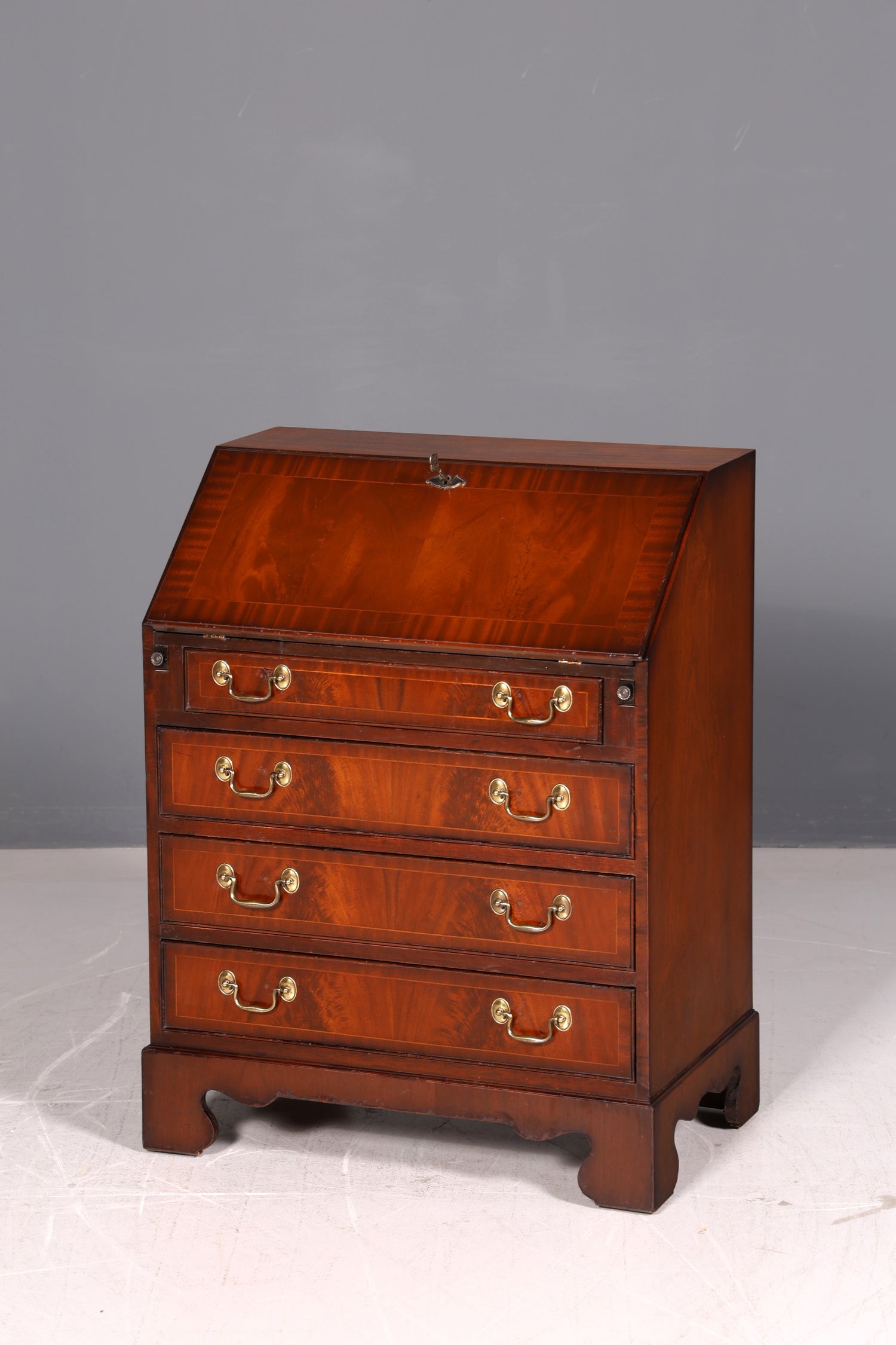Wunderschöner Englischer Sekretär Schreibkommode Mahagoni Echt Holz Schreibtisch Kommode 60s UK Vintage