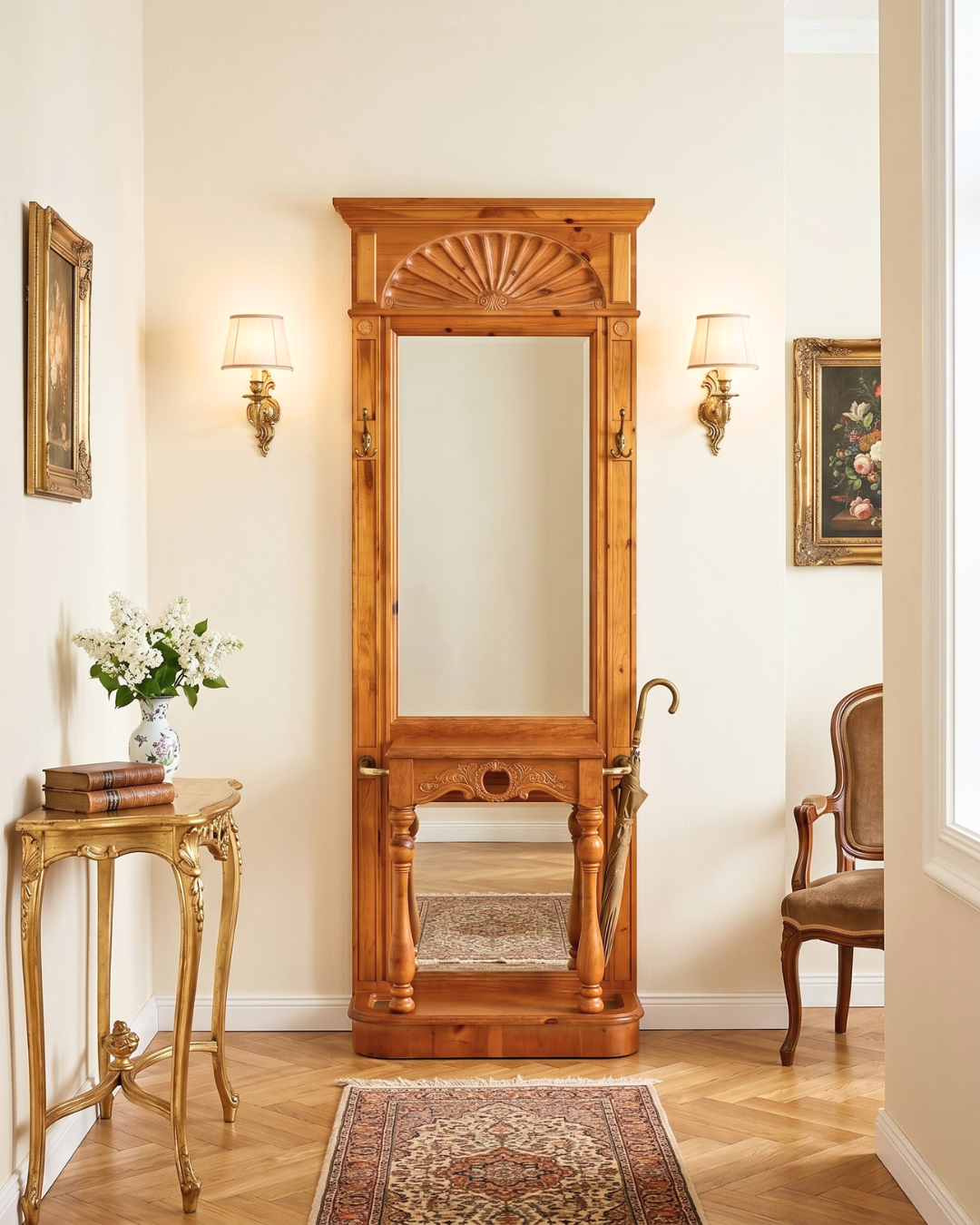 Wunderschöne Garderobe Pulaski Flur Garderobe Barock Stil Kleiderhaken Spiegel Garderobenständer