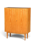 Hauptstadt Möblerei Hellerau Highboard Modell 602 von Franz Ehrlich aus hellem Holz im Mid Century Design