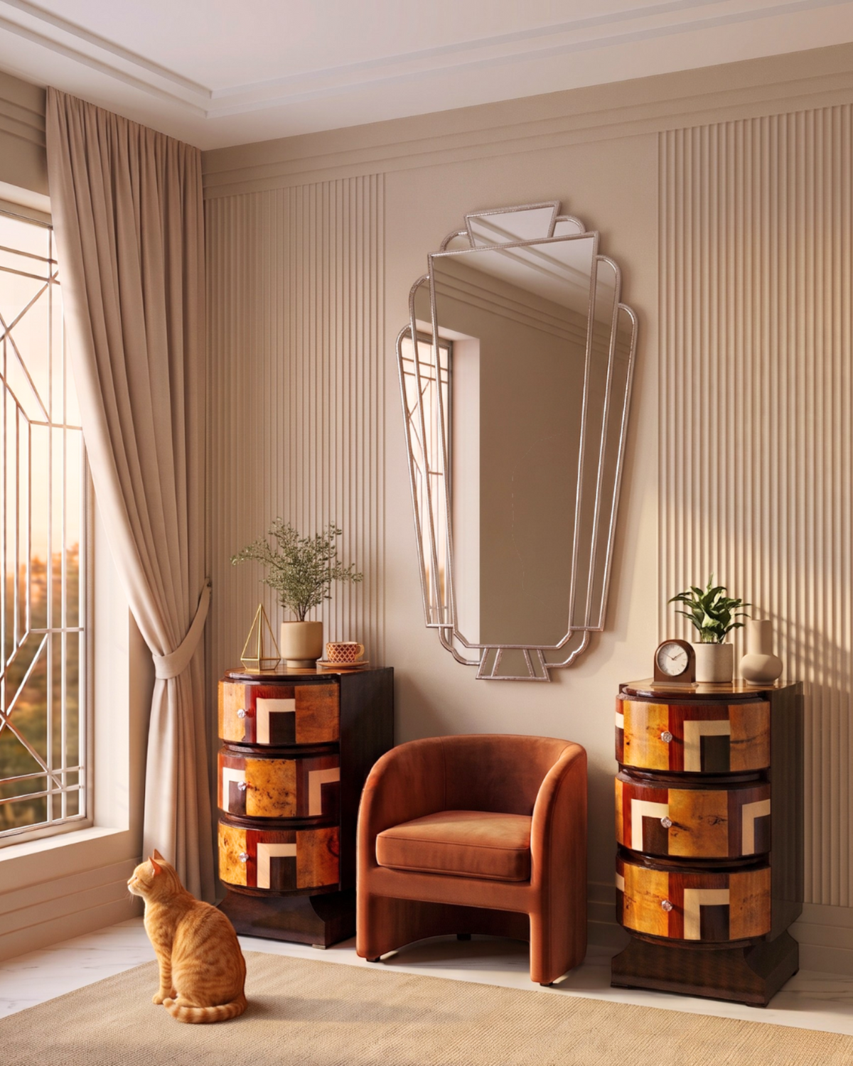 2x Art Deco Stil Kommoden Einzigartige Möbelstücke