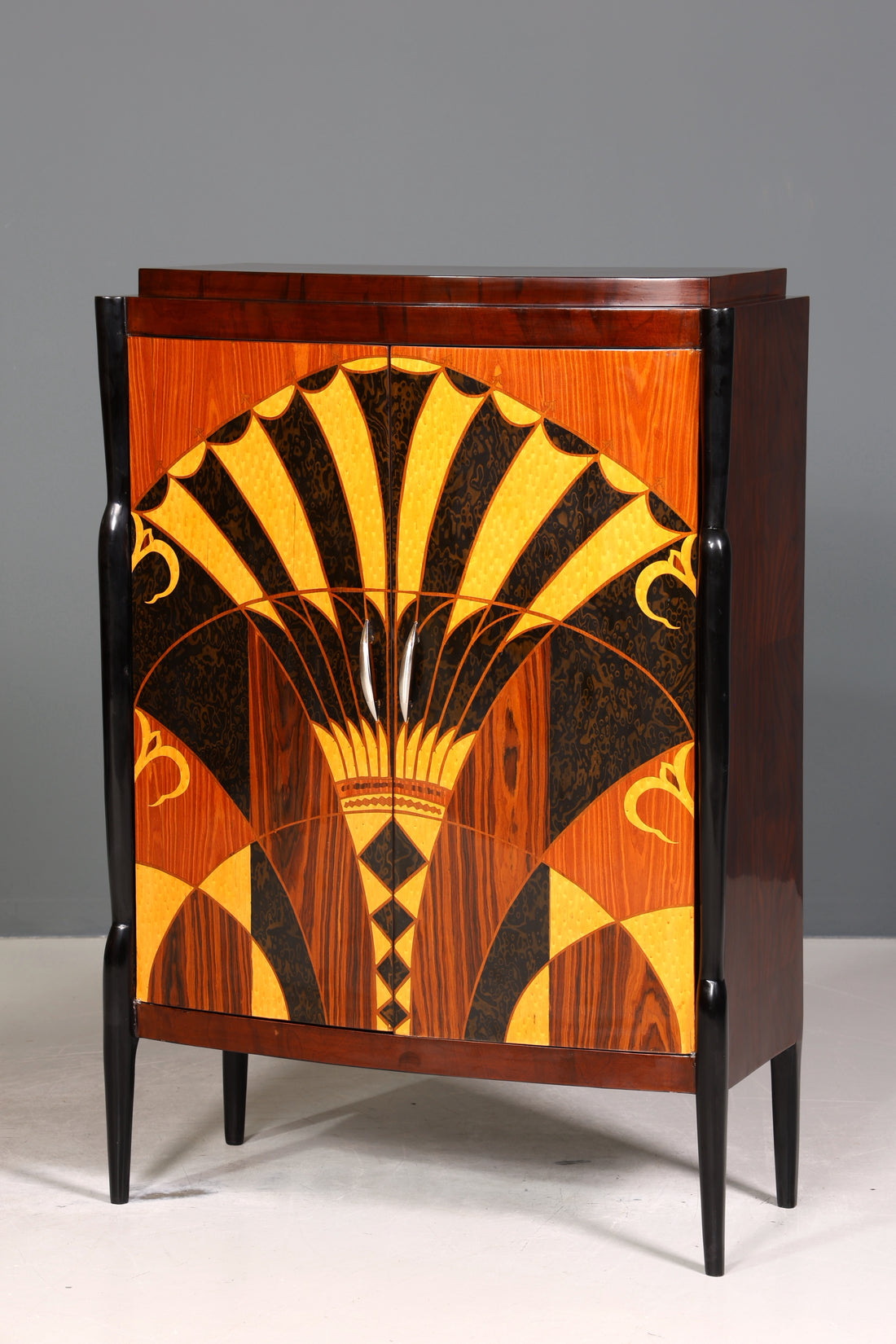 Wunderschönes Art Deco Stil Highboard Schrank Kommode Vertiko Sun Cabinet