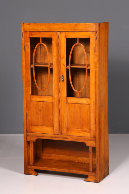 Traumhafte Jugendstil Vitrine Eiche Bücherschrank Glasvitrine Geschirrschrank Schrank