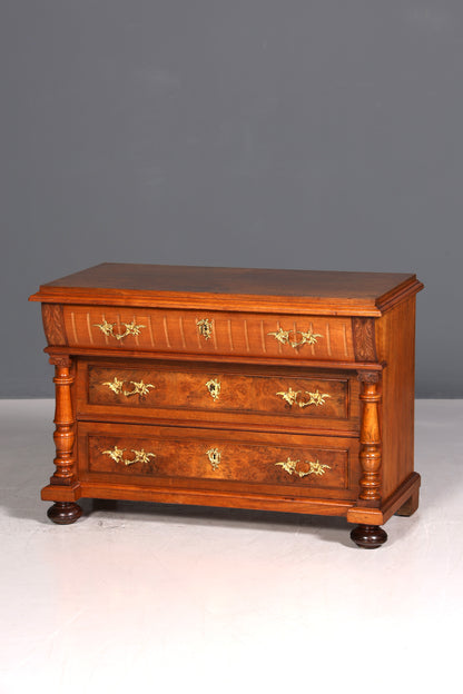 Edle Gründerzeit Kommode Louis Philippe Nussbaum Schubladen Kommode Sideboard um 1880
