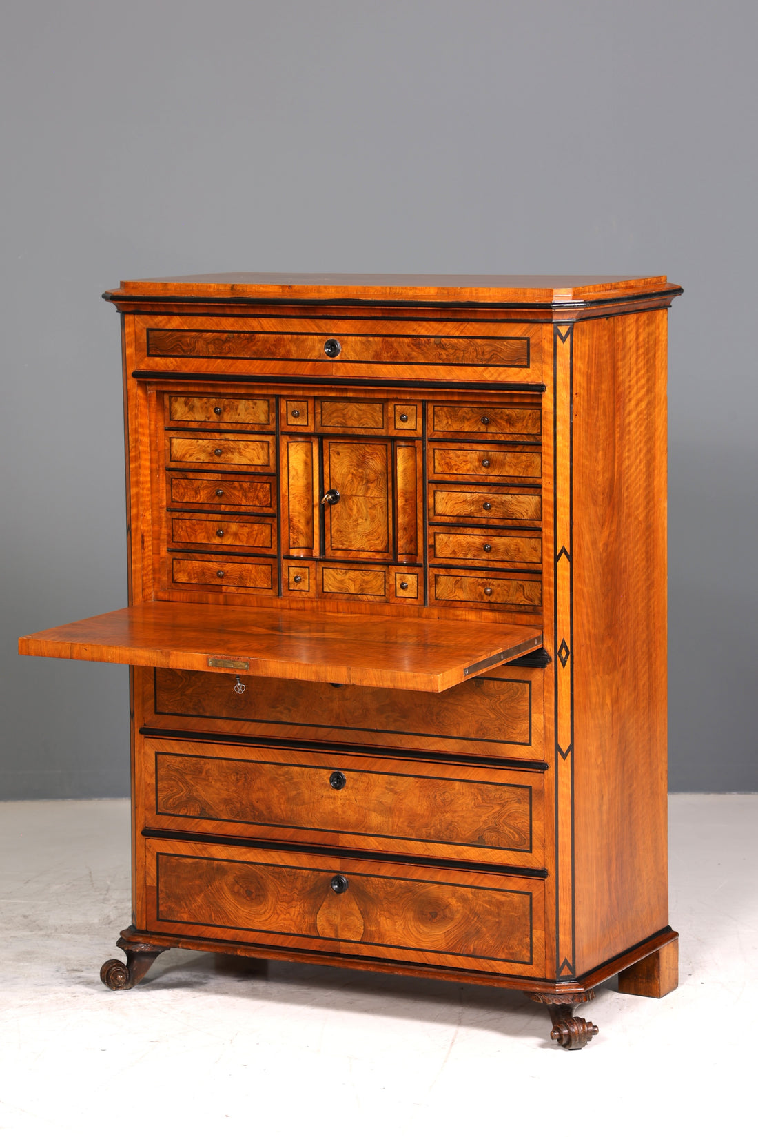 Wunderschöner Biedermeier Sekretär Louis Philippe Büro Vertiko Kommode Antik Schreibtisch