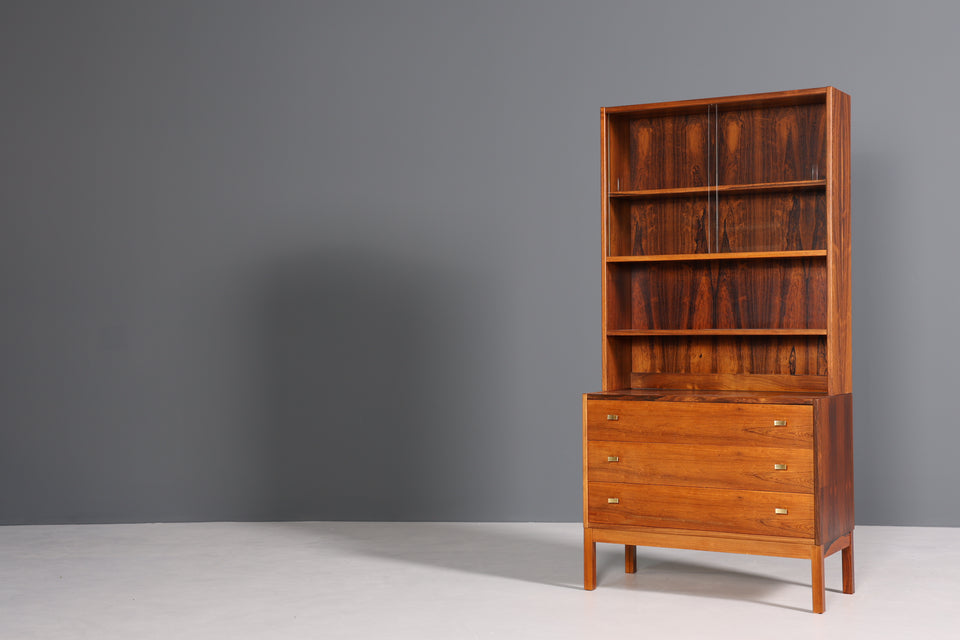 Traumhafte Mid Century Vitrine Palisander Holz Schrank Regal