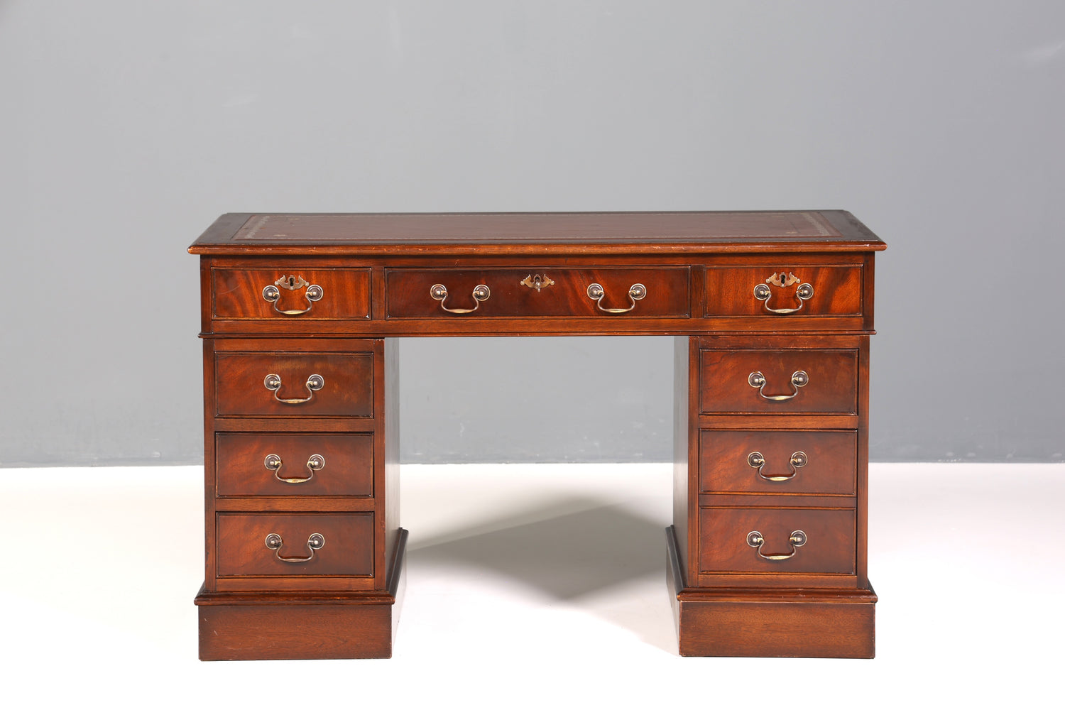 Wunderschöner Englischer Schreibtisch echt Lederauflage Bürotisch Antik Stil Office Desk