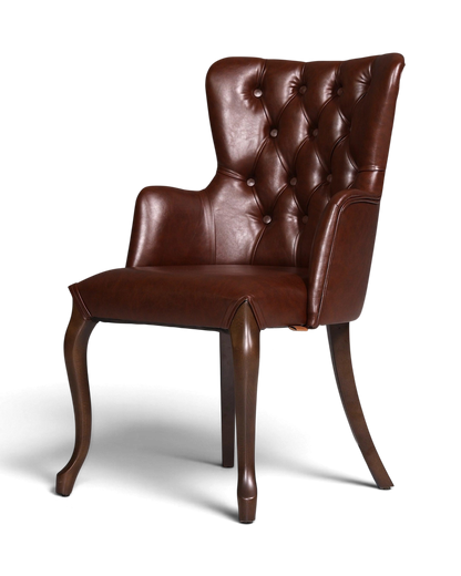 Edler Chesterfield Stil Armlehnstuhl "Manila Brown" Esszimmerstuhl Küchenstuhl Sekretär Stuhl