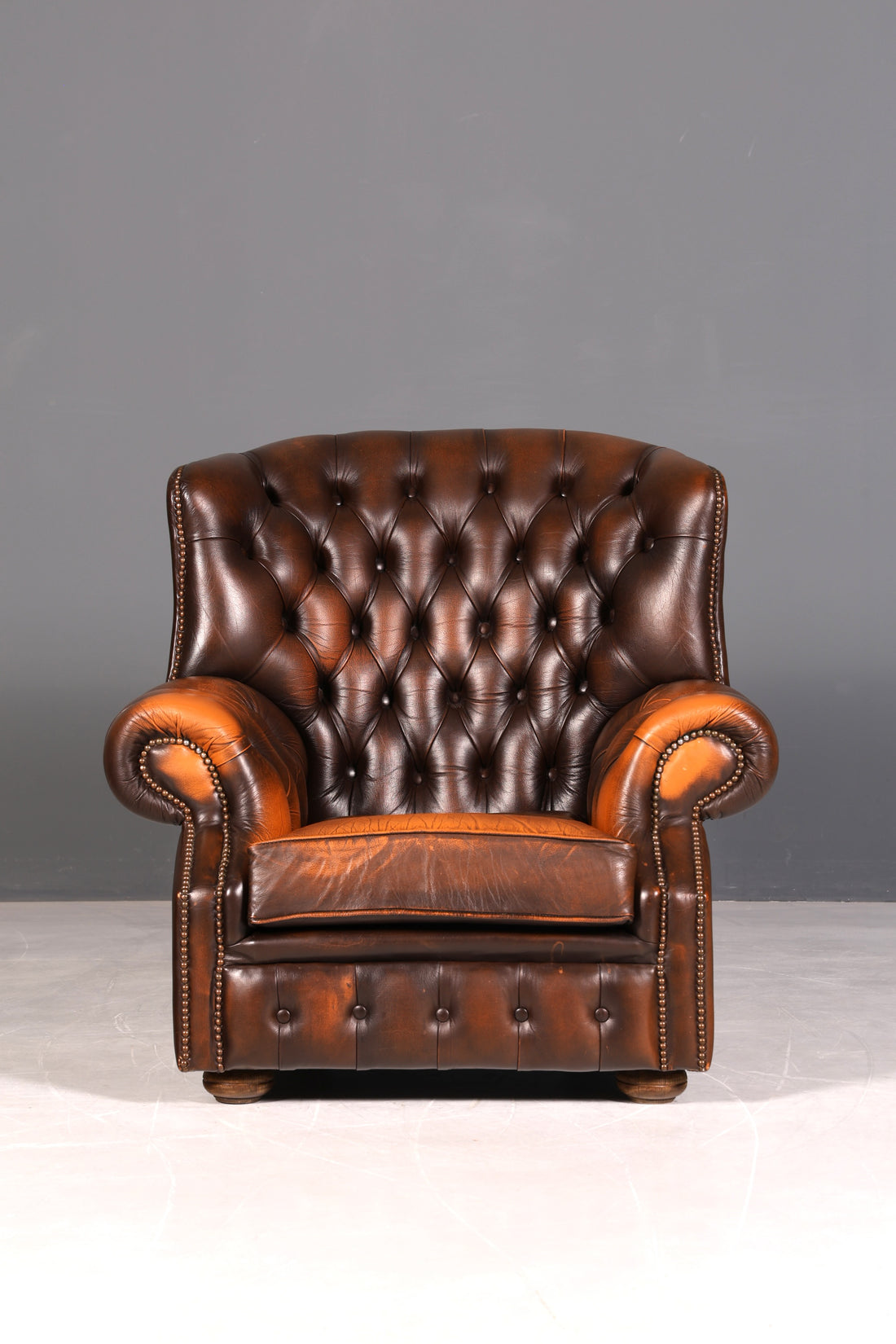 Original Chesterfield Ohrenbacken Sessel Englisch Leder Herrensessel UK Armlehnsessel 1 von 2