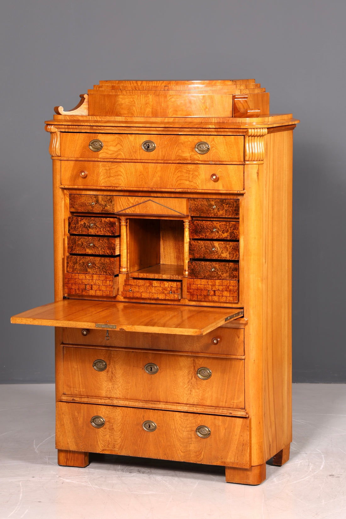 Wunderschöner Biedermeier Sekretär Schreibsekretär Vertiko Lousi Philippe Schreibtisch Massivholz