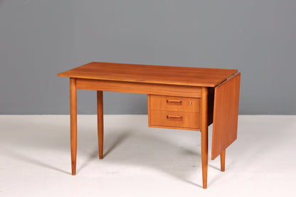 Wunderschöner Mid Century Schreibtisch Danish Design Teak Holz Bürotisch ausklappbarer Office Table Tisch