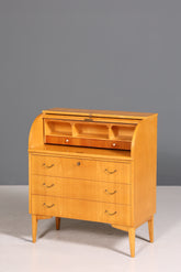 Stilvoller Mid Century Rollladen Sekretär echt Holz Büro Schrank Vintage Schreibkommode