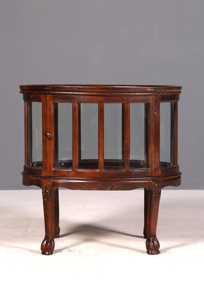 Wunderschöner filigraner Chippendale Barschrank echt Holz Teeschrank im Jugendstil Vitrine