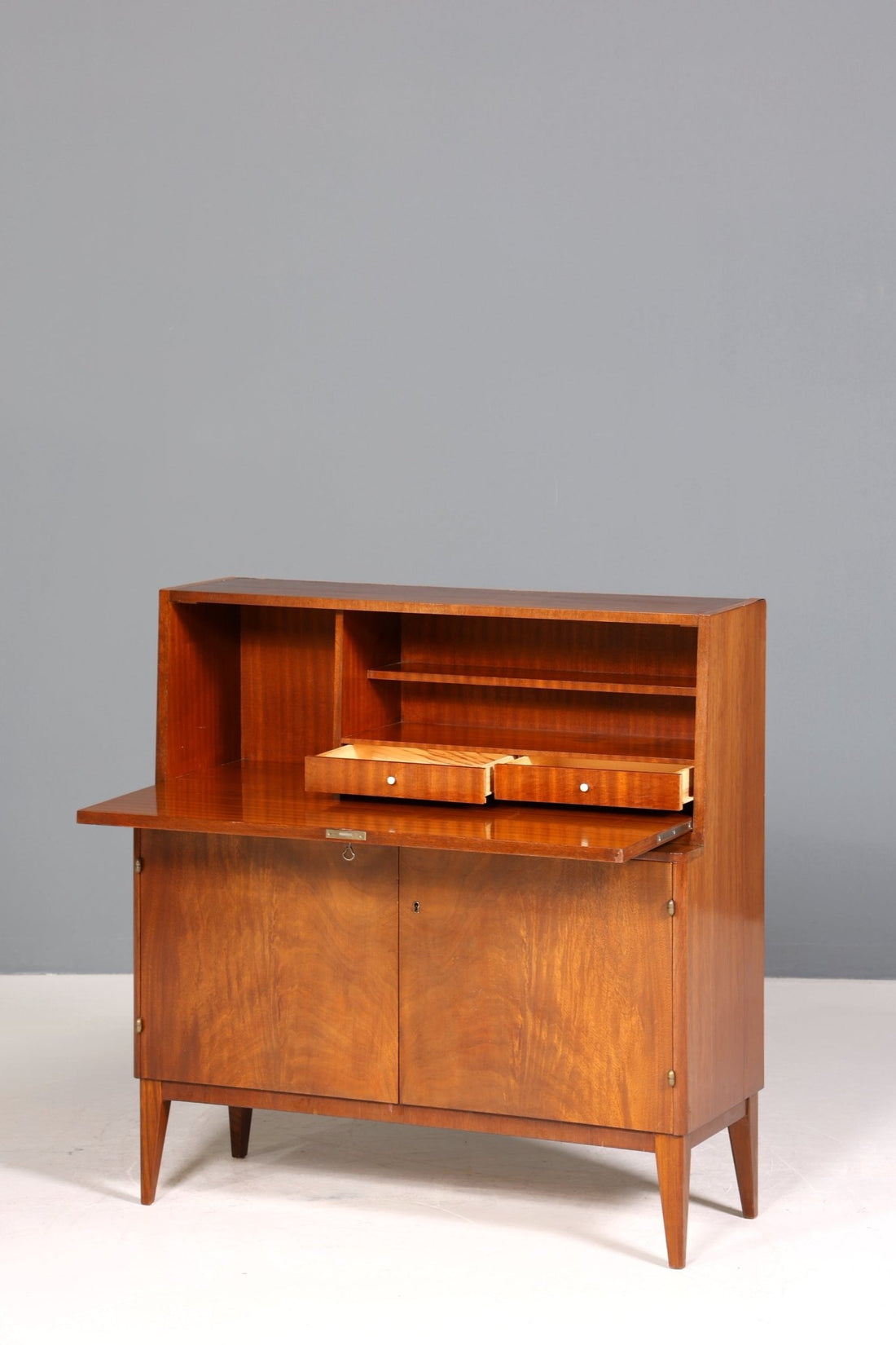 Traumhafter Mid Century Schrank Retro Bücherregal Vintage Barschrank Regal Sekretär 60er Jahre