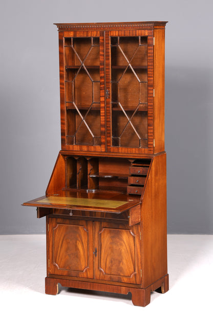 Wunderschöner Englischer Aufsatzsekretär Sekretär Vitrine Schrank Antik Büro UK 60er