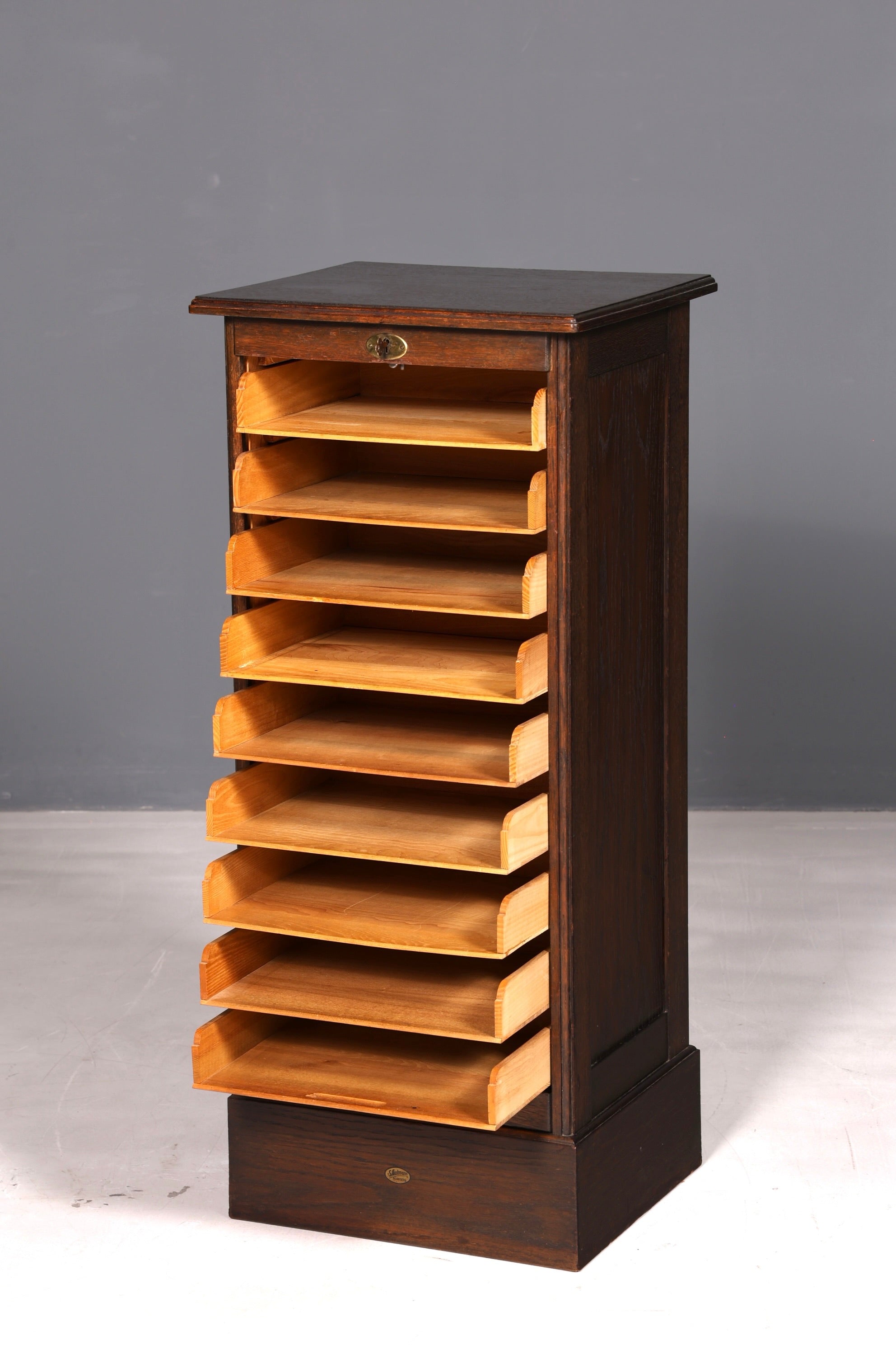 Simple Bauhaus tambour cabinet roll-front cabinet filing cabinet Art Deco office cabinet antique vintage