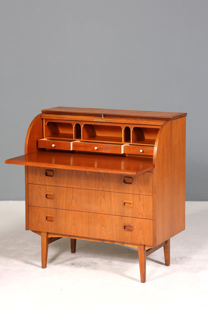 Wunderschöner Mid Century Rollladen Sekretär Danish Design echt Holz Schreibkommode 60er Jahre