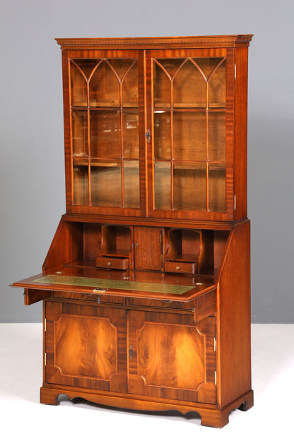 Traumhafter Englischer Sekretär Büro Aufsatzsekretär Antik 60S Vitrinen Schrank UK