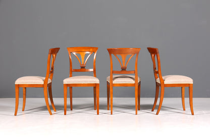 4x Edle Englische Stühle Englisch Dining Chairs Antik 60er Jahre Eibe Küchenstühle Stuhlset