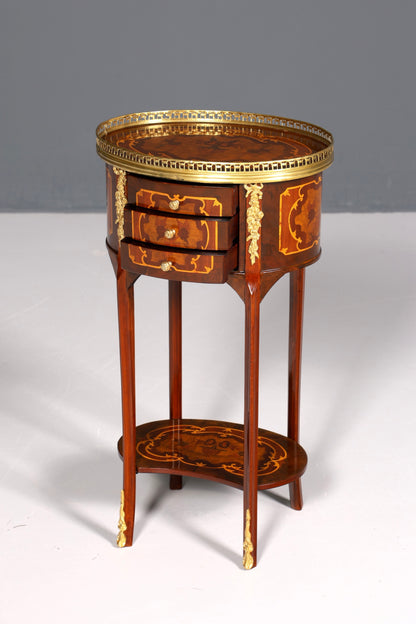 Stilvoller Barock Louis XV Stil Beistelltisch Ablagetisch massiv Kommode Antik Stil