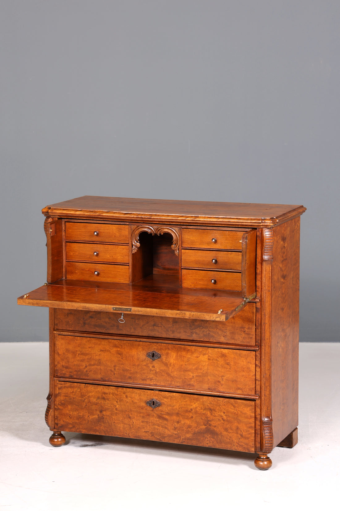 Wunderschöner Louis Philippe Sekretär um 1880 Gründerzeit Antik Schrank Schreibtisch