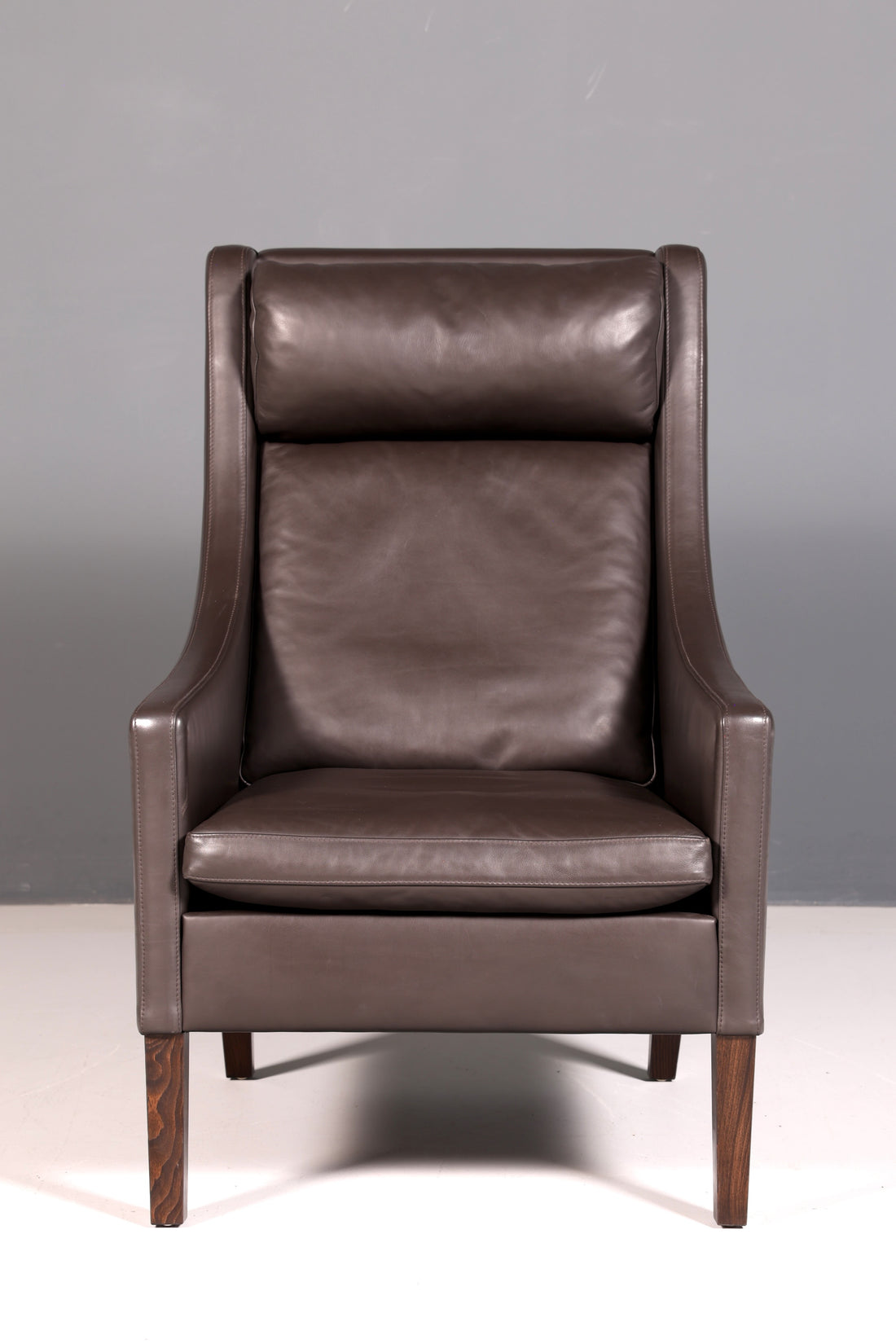 Eleganter Designer Sessel im Børge Mogensen Stil Echt Leder Mid Century Lounge Sessel