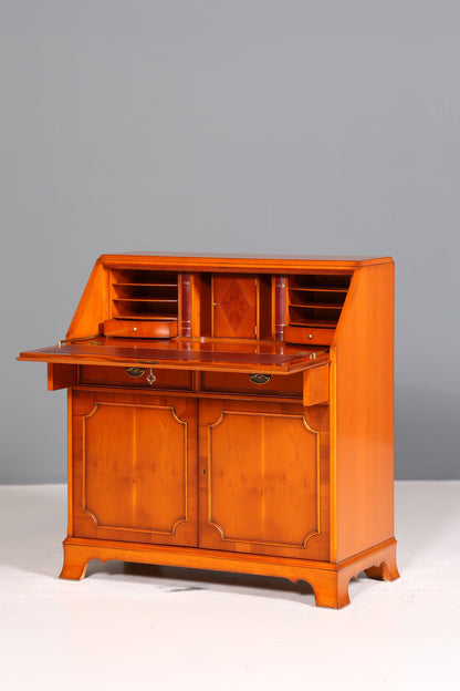 Stilvoller Englischer Sekretär Original Heldense Büro Schreibtisch Eibe Antik 60S Schreibkommode UK Schrank