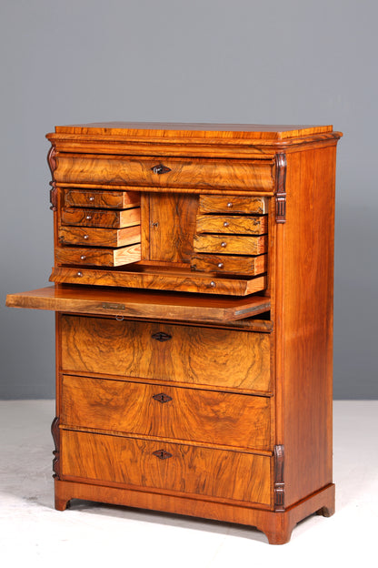 E903 Finish Wunderschöner Gründerzeit Sekretär Vertiko Highboard Louis Philippe Kommode um 1880