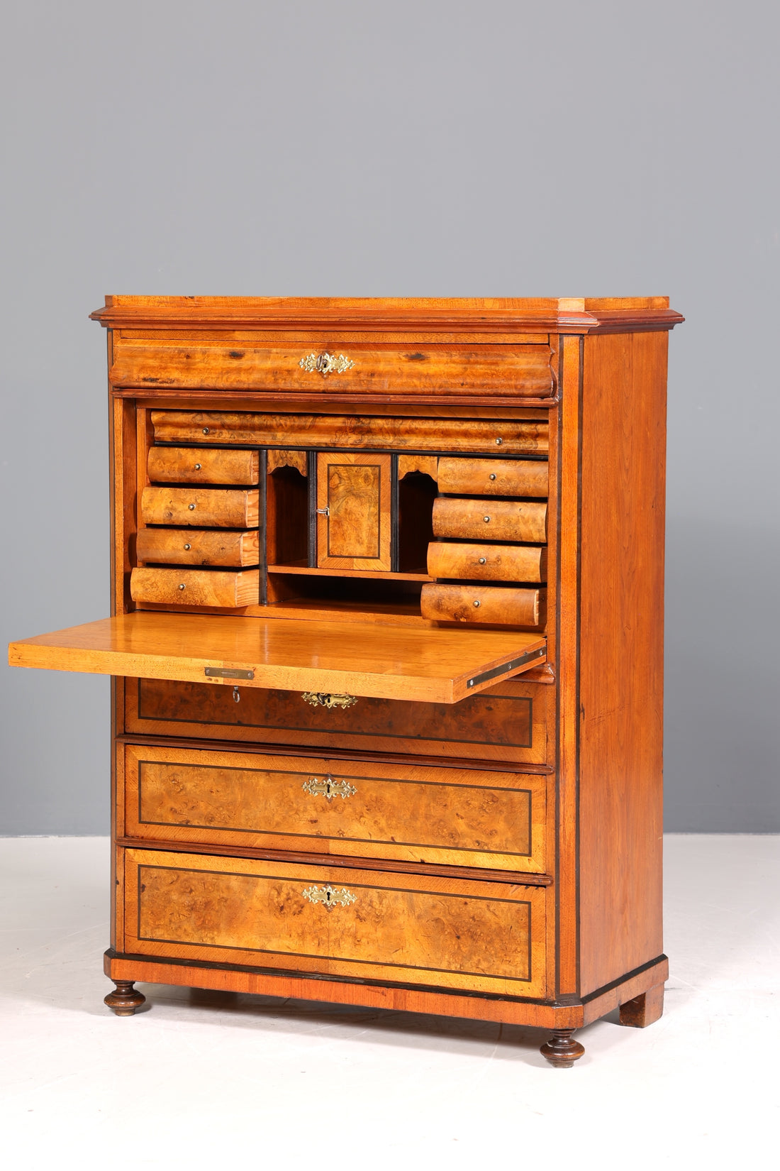 Stilvoller Gründerzeit Sekretär Vertiko Highboard Jugendstil Kommode Schrank um 1900