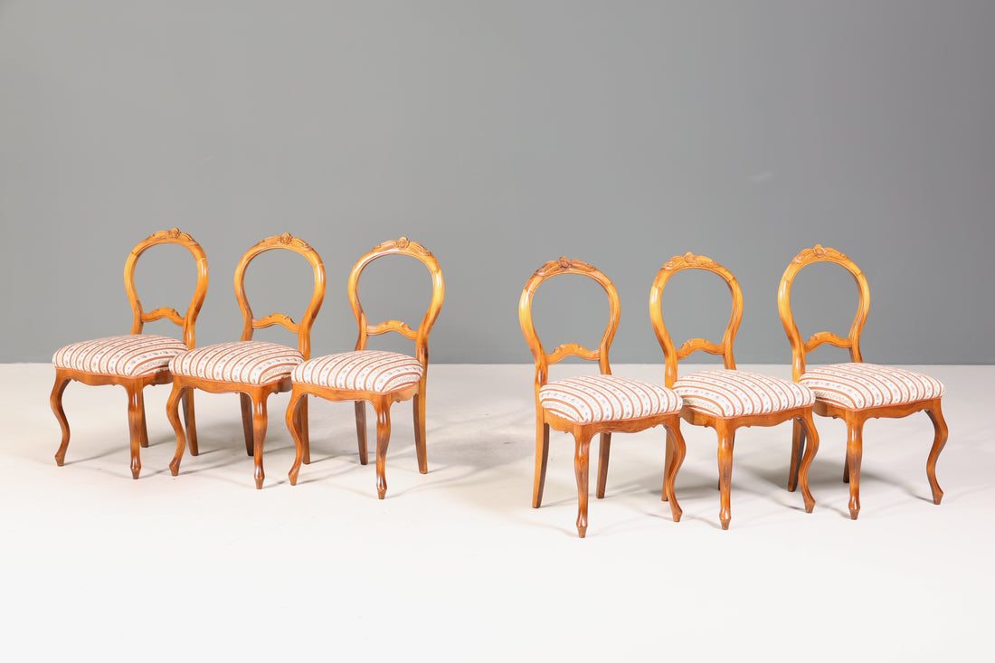 6x Traumhafte Louis Philippe Stil Stühle Biedermeier Stuhl Set Antik Küchenstühle Esszimmer Stühle