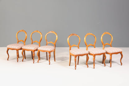 6x Traumhafte Louis Philippe Stil Stühle Biedermeier Stuhl Set Antik Küchenstühle Esszimmer Stühle