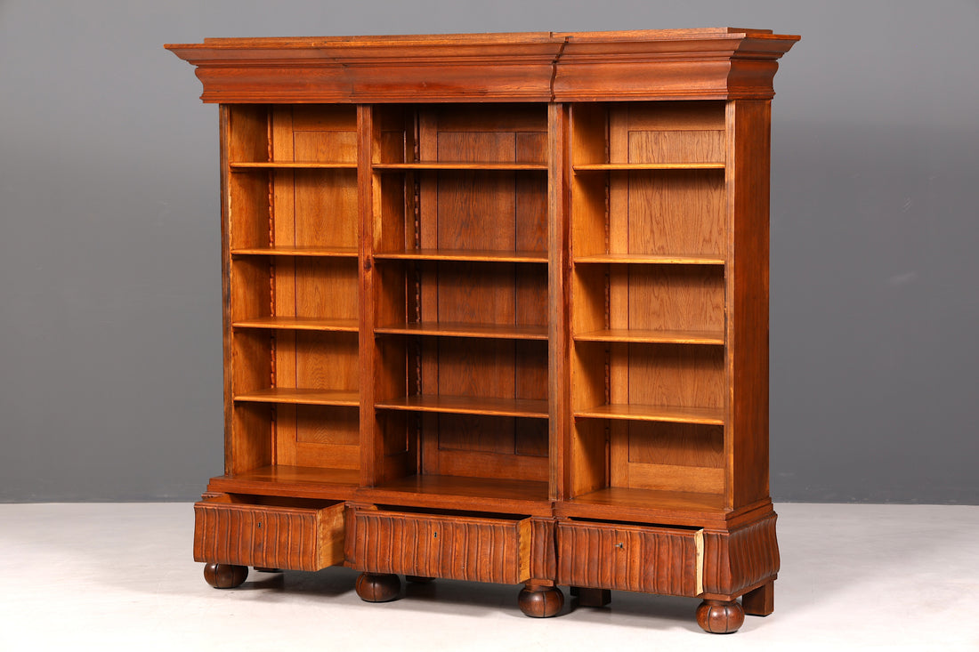 Traumhaftes Jugendstil Bücherregal Regal Gründerzeit um 1900 Antik Buchablage Eiche