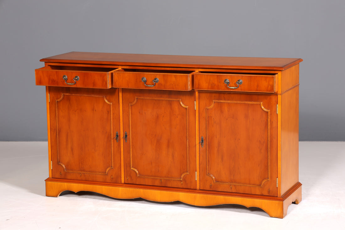 Wunderschönes Englisches Sideboard Eibe Heldense Stil Schrank Antik Stil Buffetschrank Kommode