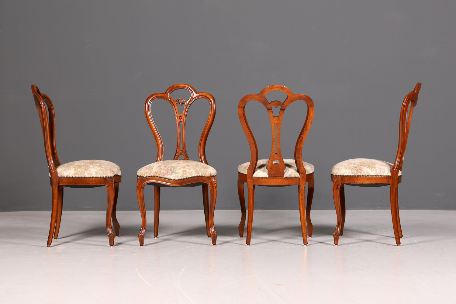 4x Traumhafte Louis Philippe Stühle um 1880 Chippendale Stuhl Set Antik Sekretär Stühle