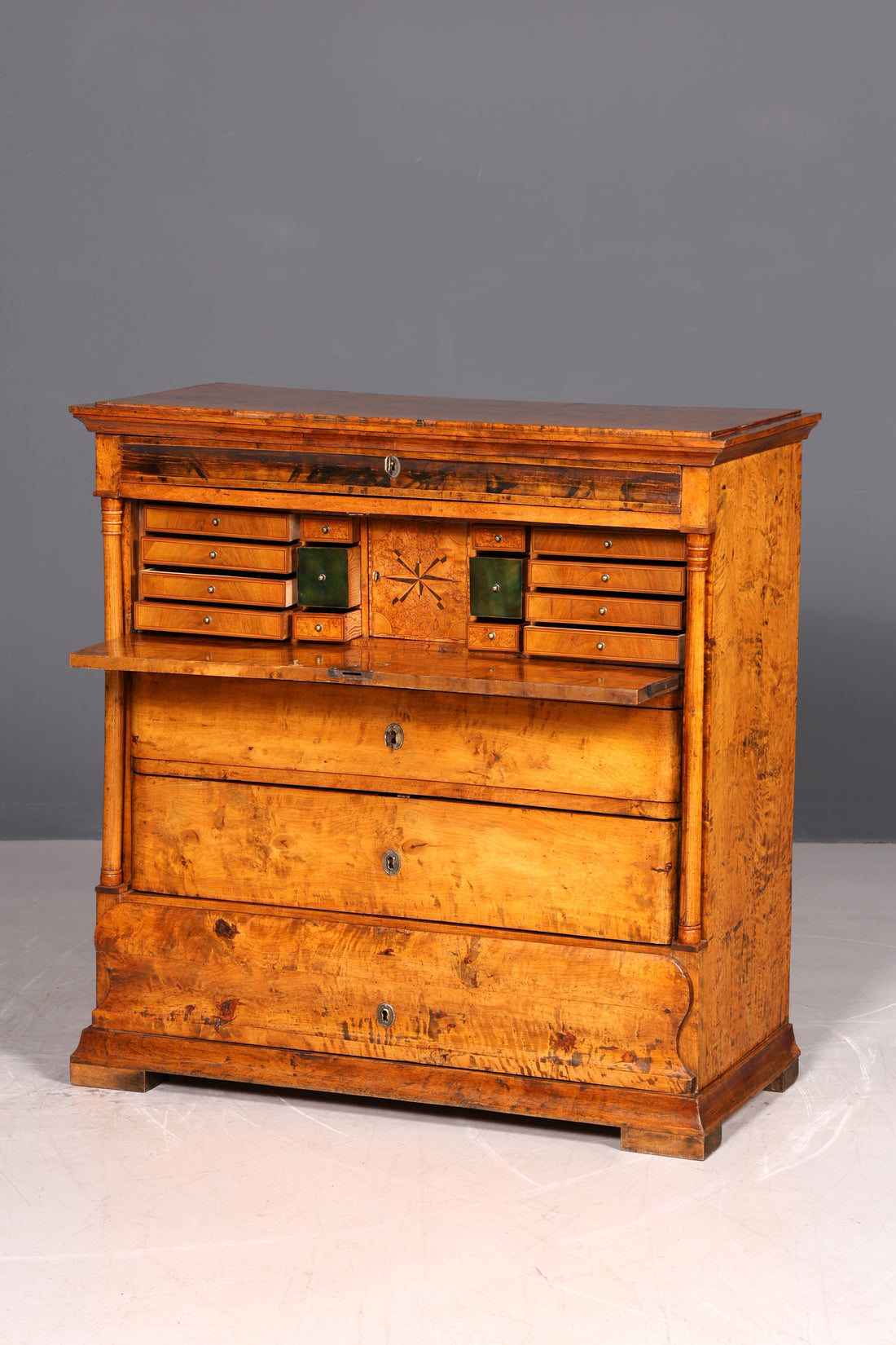 G794 Finish Wunderschöner Original Biedermeier Sekretär um 1860 Englisch Kommode Antik Bürokommode (Kopie)