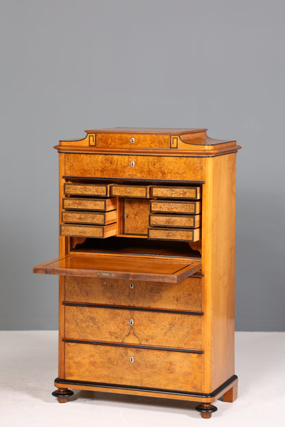 Stilvoller Biedermeier Sekretär Louis Philippe Vertiko Antik Kommode Schreibkommode Office Desk