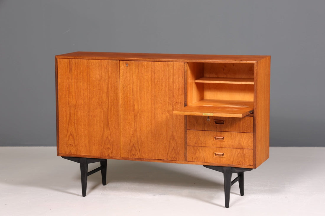 Wunderschönes Mid Century Highboard echt Holz Schrank Büro Kommode 60er Jahre