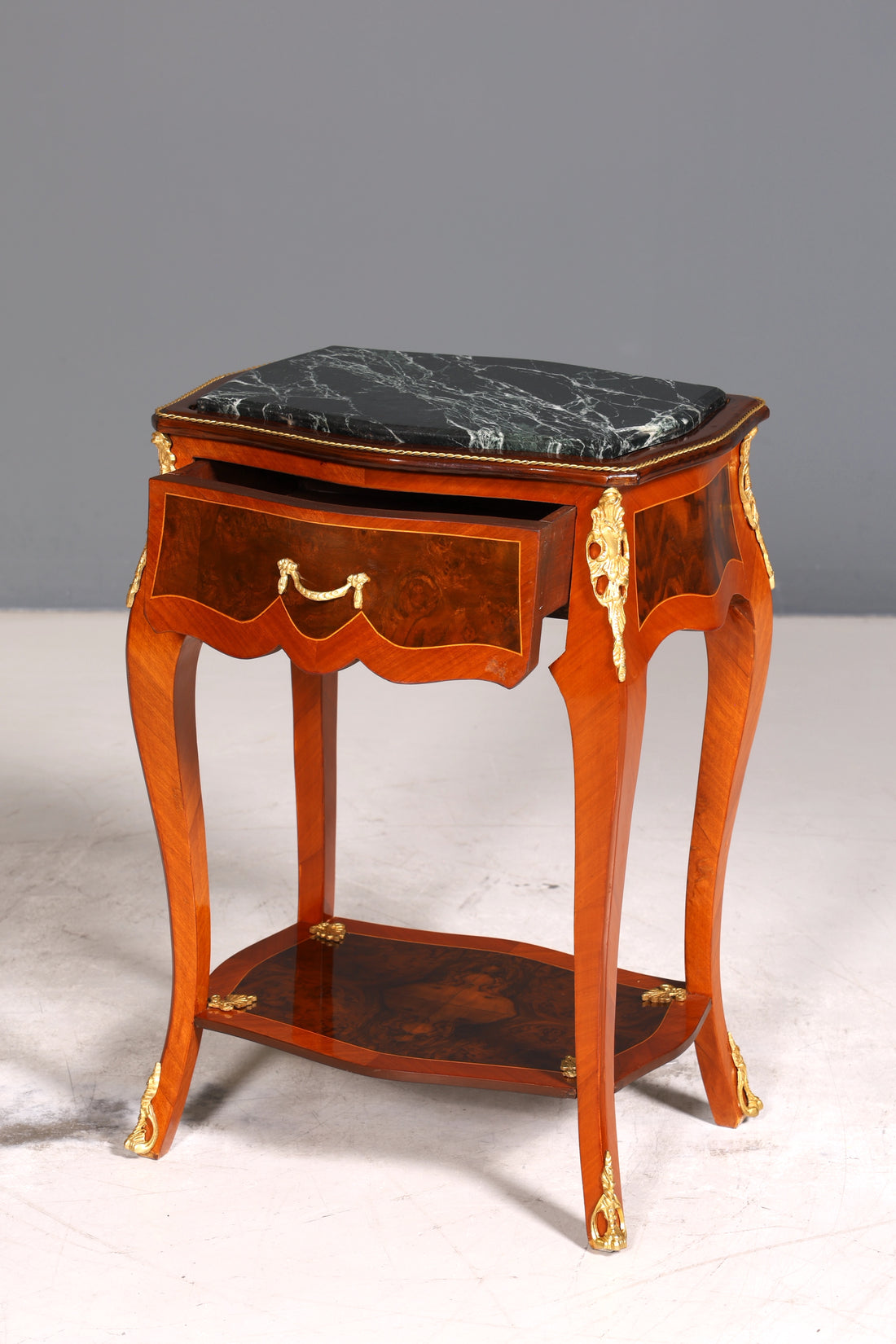 Edler Louis XV Beistelltisch Barock Stil Ablagetisch Marmor Kommode Telefontisch