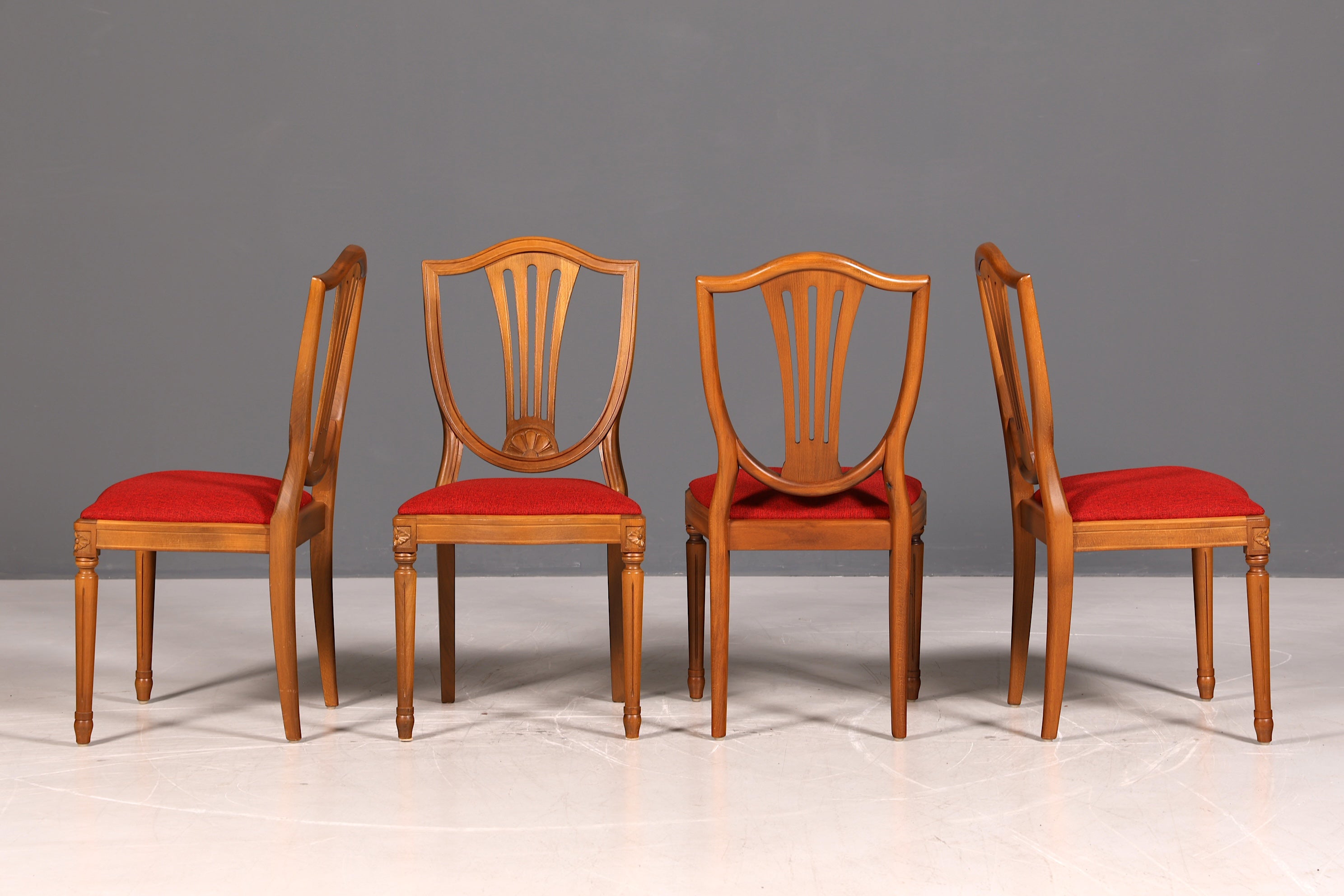 Wunderschöne 4er Set Englische Stühle Regency 60er Jahre Dining Chairs Antik Polsterstühle