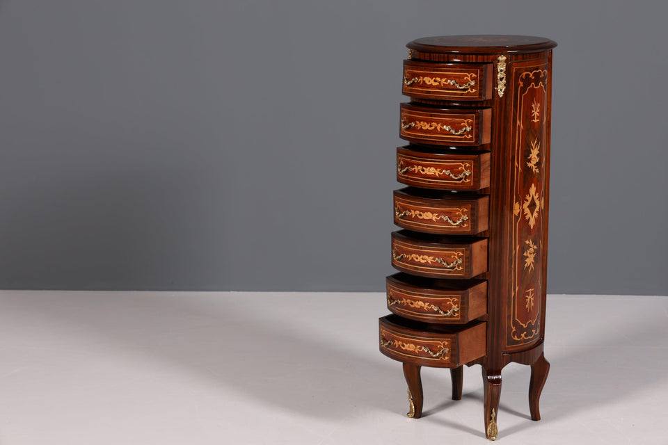 Stilvolle Barock Stil Louis XV Highboard Intarsien Vertiko Kommode